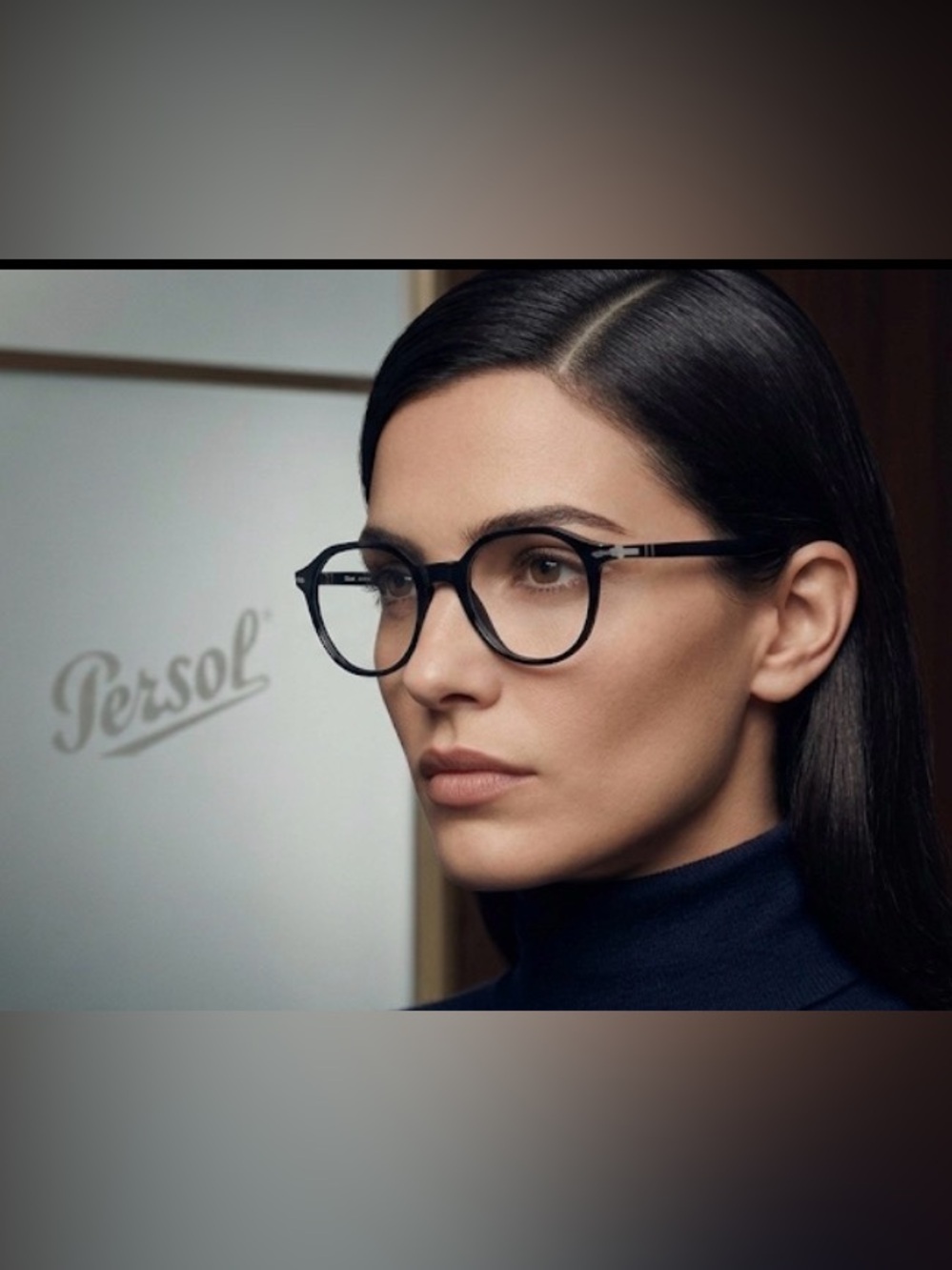 Authentic Persol Italian designer black round prescription eyeglasses frames